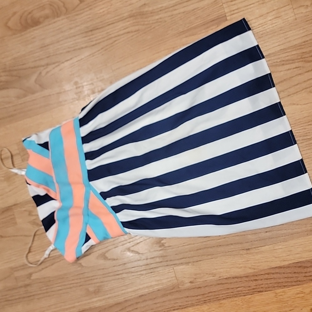 Strapless Cabana Striped Dress